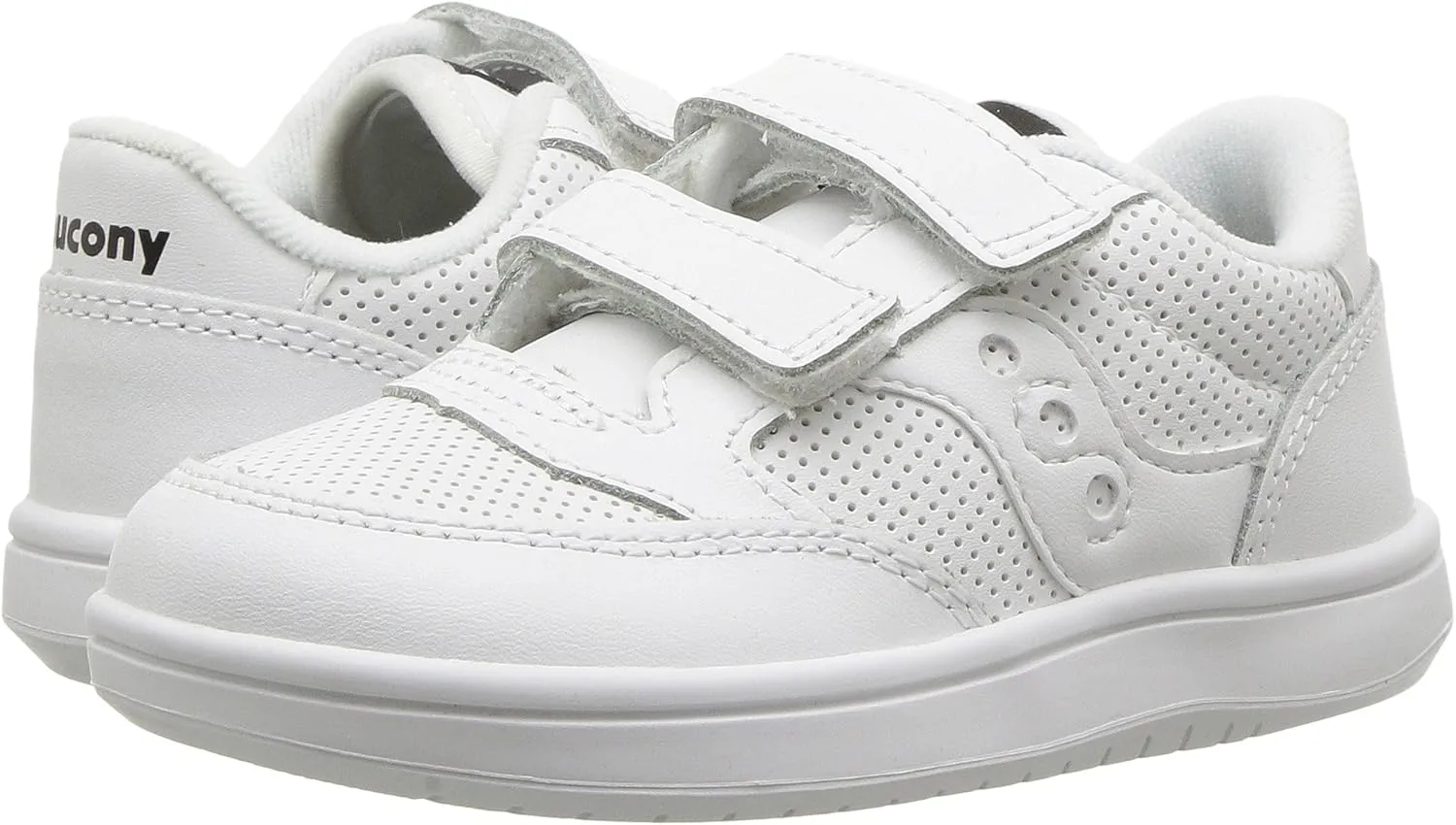 Saucony Unisex-Baby Jazz Court Sneaker, White, 8 Wide US Toddler