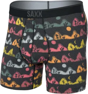 SAXX Underwear Co. Men's Underwear with Pouch Quest Quick Dry Mesh Boxer Brief Fly, Mesa Nightfall-Black, Large
