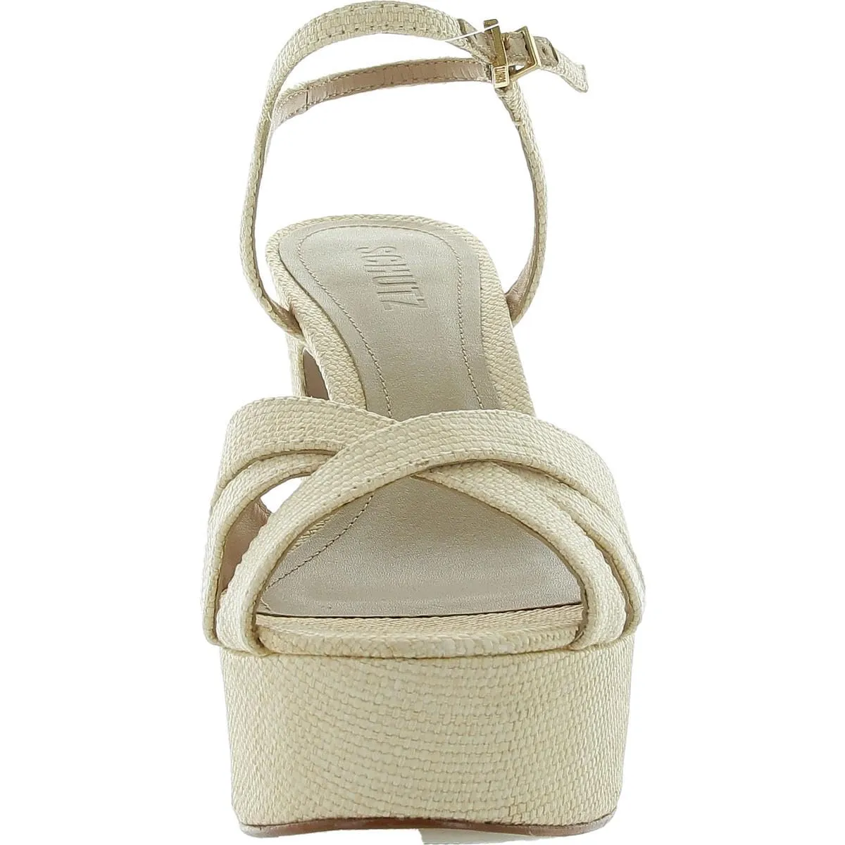 Schutz Women's Keefa Sandal, Natural/Light Wood, 10