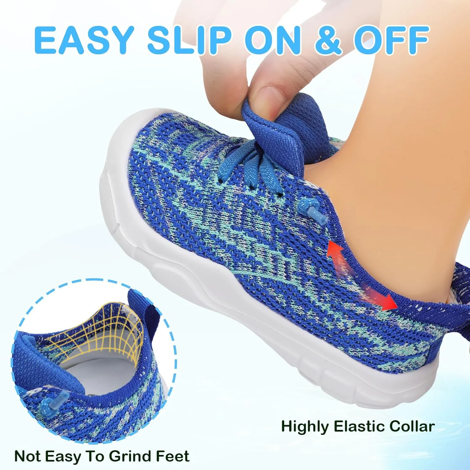 Scurtain Toddler Shoes Girls Boys Barefoot Shoes Kids Sneakers Breatherble Slip on Shoes