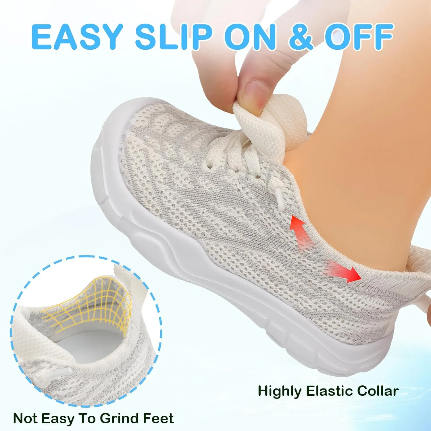 Scurtain Toddler Shoes Girls Boys Barefoot Shoes Kids Sneakers Breatherble Slip on Shoes