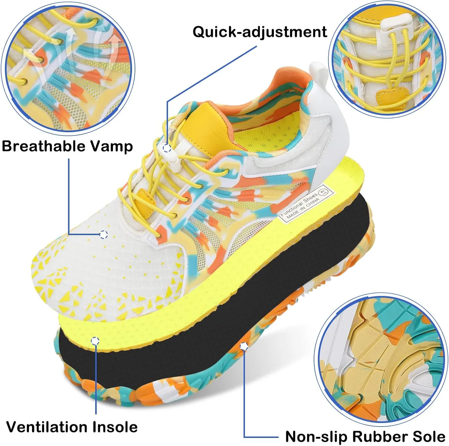 Scurtain Unisex Mens Womens Athletic Hiking Water Shoes Quick Dry Barefoot Aqua Shoes Swim Shoes Beach Shoes with Drainage