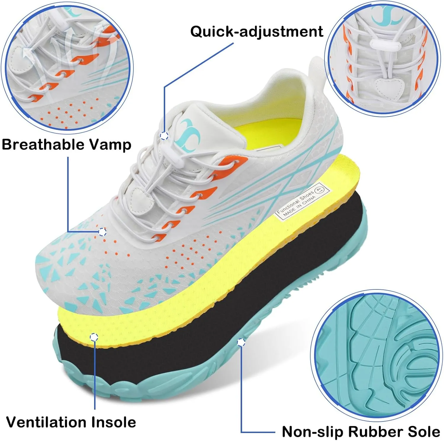 Scurtain Unisex Mens Womens Athletic Hiking Water Shoes Quick Dry Barefoot Aqua Shoes Swim Shoes Beach Shoes with Drainage