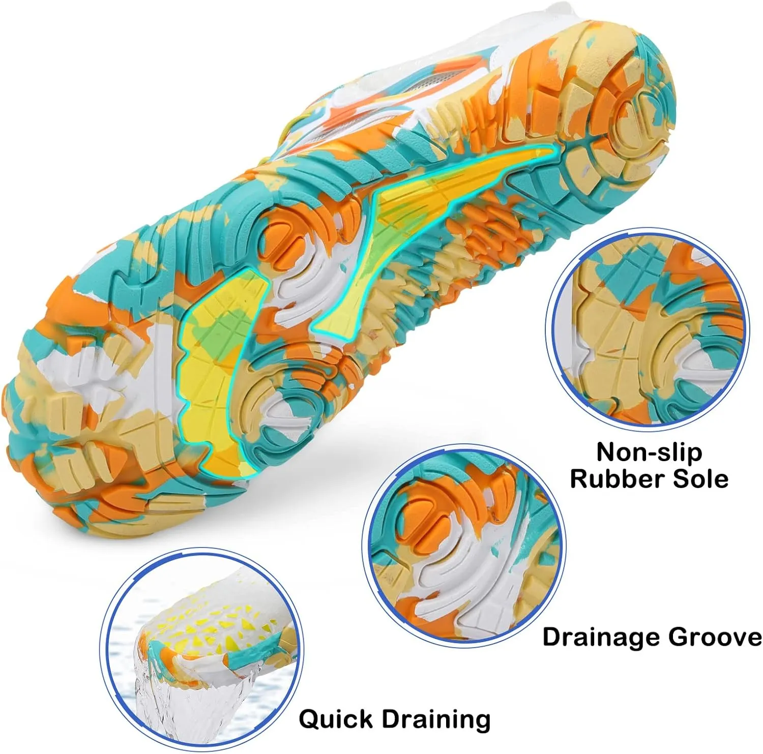 Scurtain Unisex Mens Womens Athletic Hiking Water Shoes Quick Dry Barefoot Aqua Shoes Swim Shoes Beach Shoes with Drainage