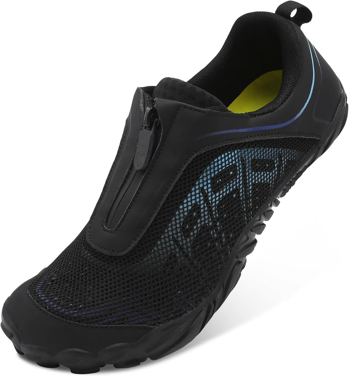 Scurtain Unisex Mens Womens Water Shoes Athletic Sports Aqua Shoes Barefoot Hiking Water Shoes Quick Dry Yoga Pool Swim Surf Beach Walking Shoes with Zipper