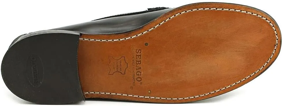 Sebago Clovehitch II FGL Waxed Boat Shoes - Leather Moccasins for Men with Breathable Mesh Panels, Anatomical EVA Midsoles, and Slip-Resistant Outsoles