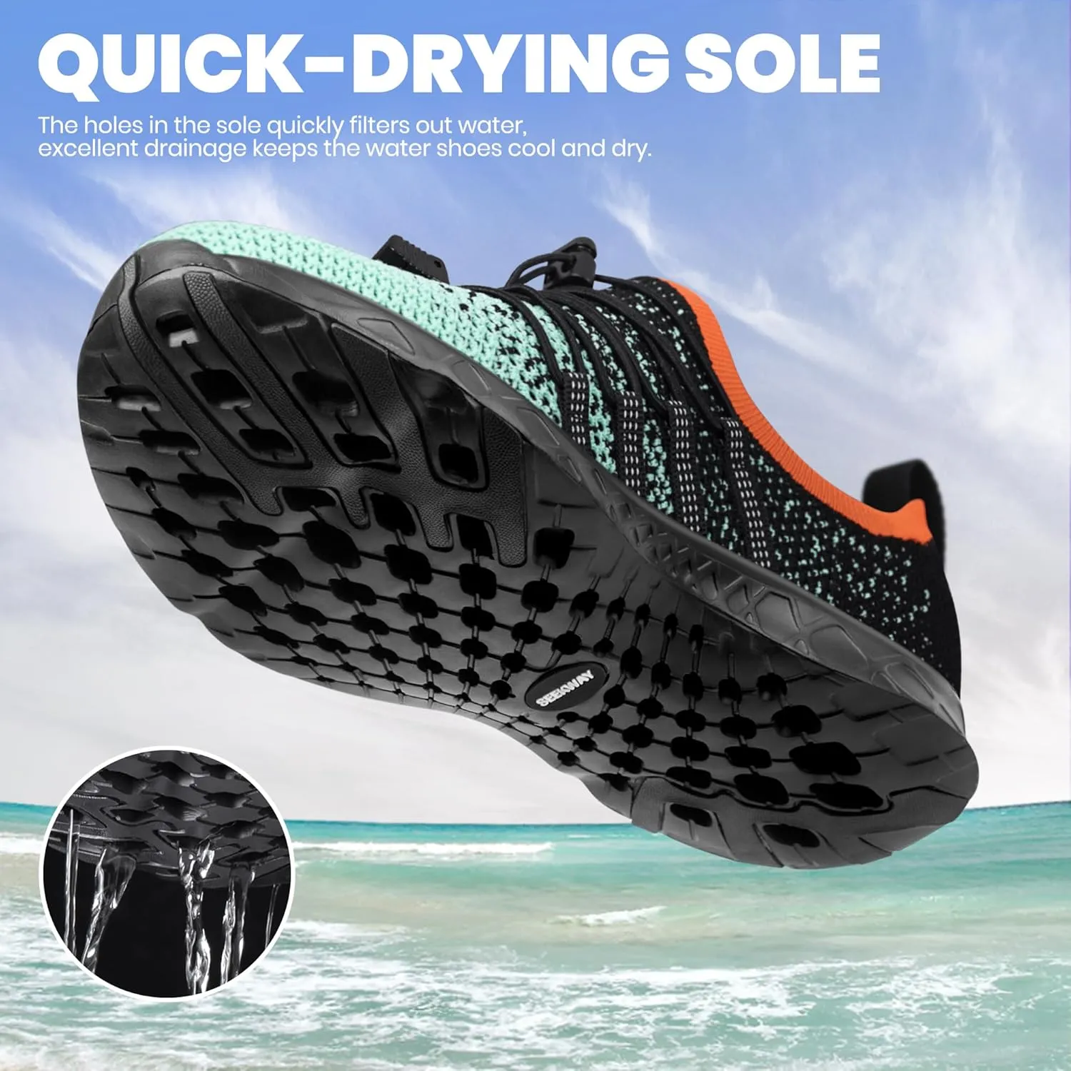 SEEKWAY Mens Womens Water Shoes Quick Dry Aqua Shoes Barefoot for Beach Surf Hiking Pool Water Sports
