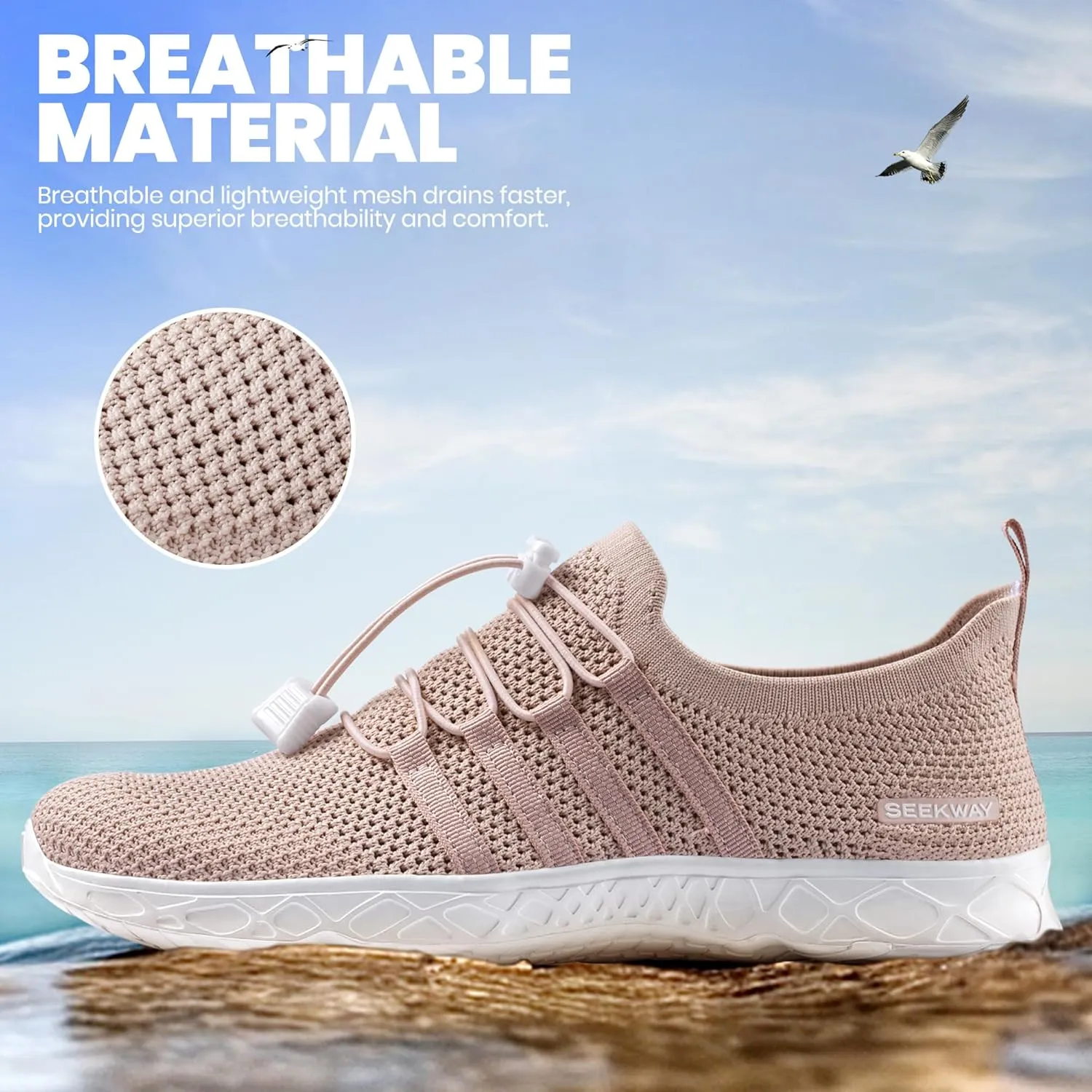 SEEKWAY Mens Womens Water Shoes Quick Dry Aqua Shoes Barefoot for Beach Surf Hiking Pool Water Sports