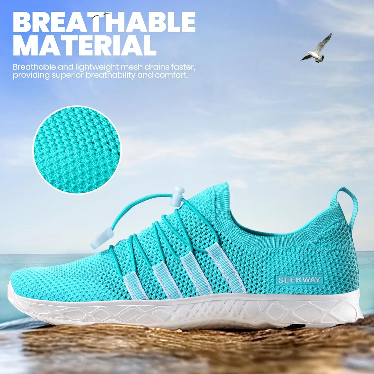SEEKWAY Mens Womens Water Shoes Quick Dry Aqua Shoes Barefoot for Beach Surf Hiking Pool Water Sports