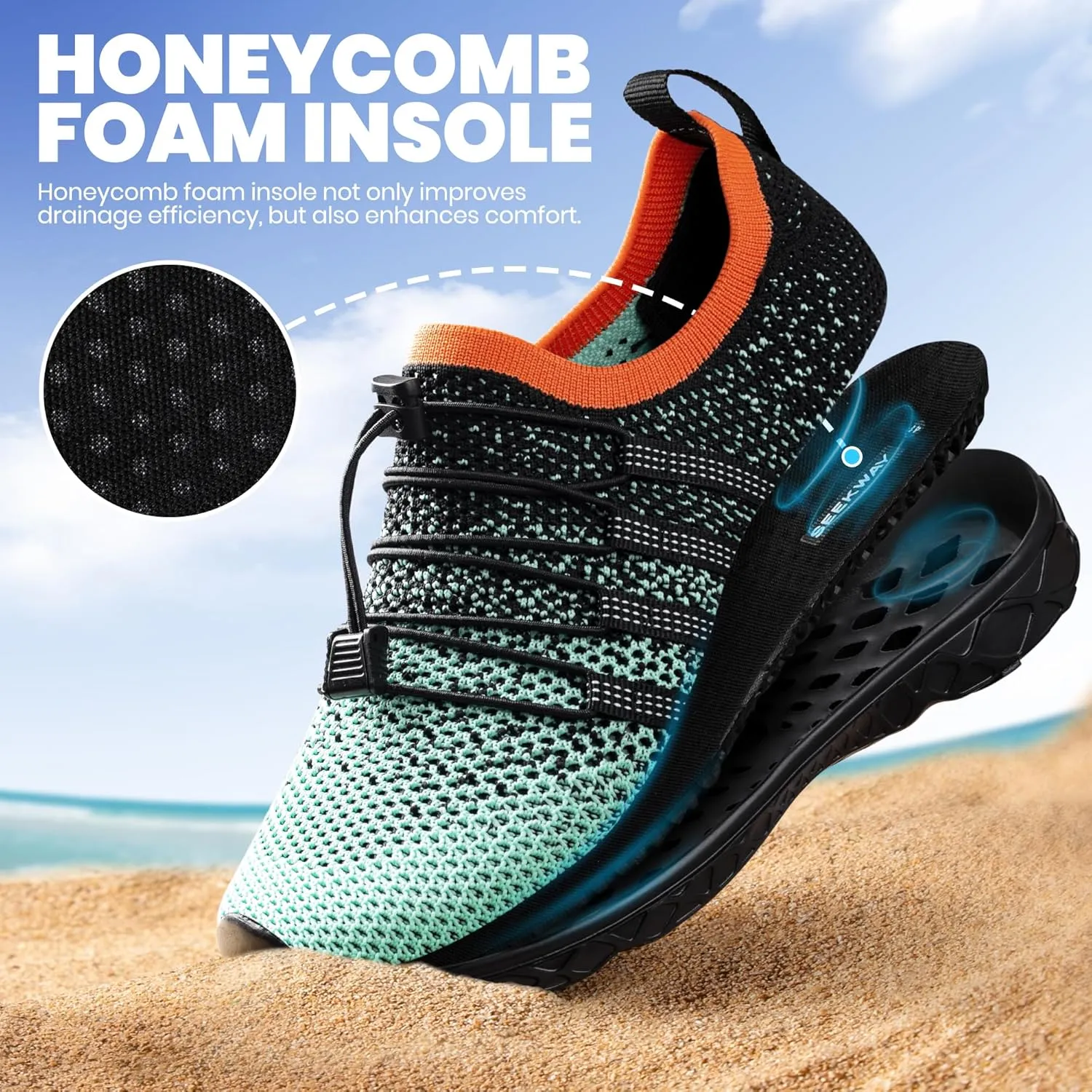 SEEKWAY Mens Womens Water Shoes Quick Dry Aqua Shoes Barefoot for Beach Surf Hiking Pool Water Sports
