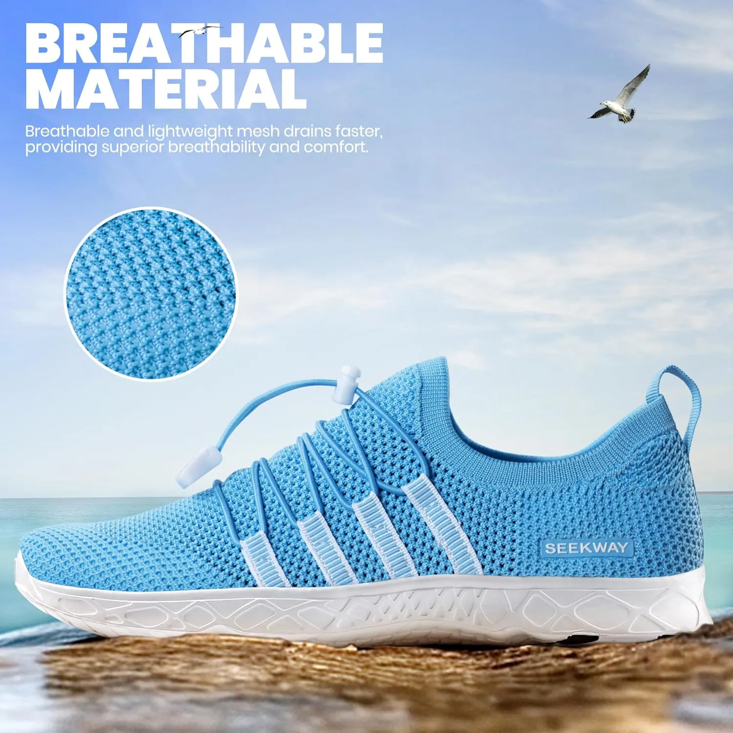 SEEKWAY Mens Womens Water Shoes Quick Dry Aqua Shoes Barefoot for Beach Surf Hiking Pool Water Sports