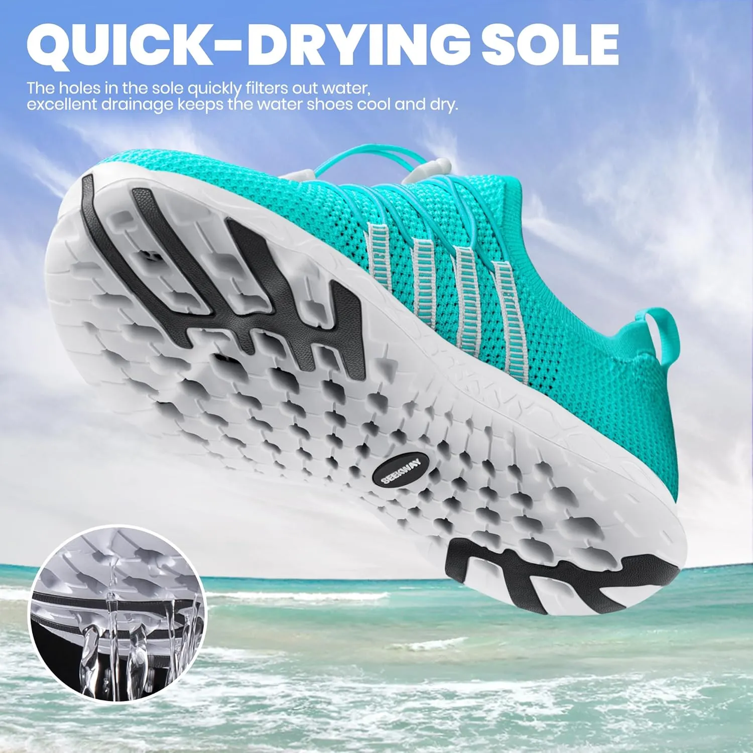 SEEKWAY Mens Womens Water Shoes Quick Dry Aqua Shoes Barefoot for Beach Surf Hiking Pool Water Sports