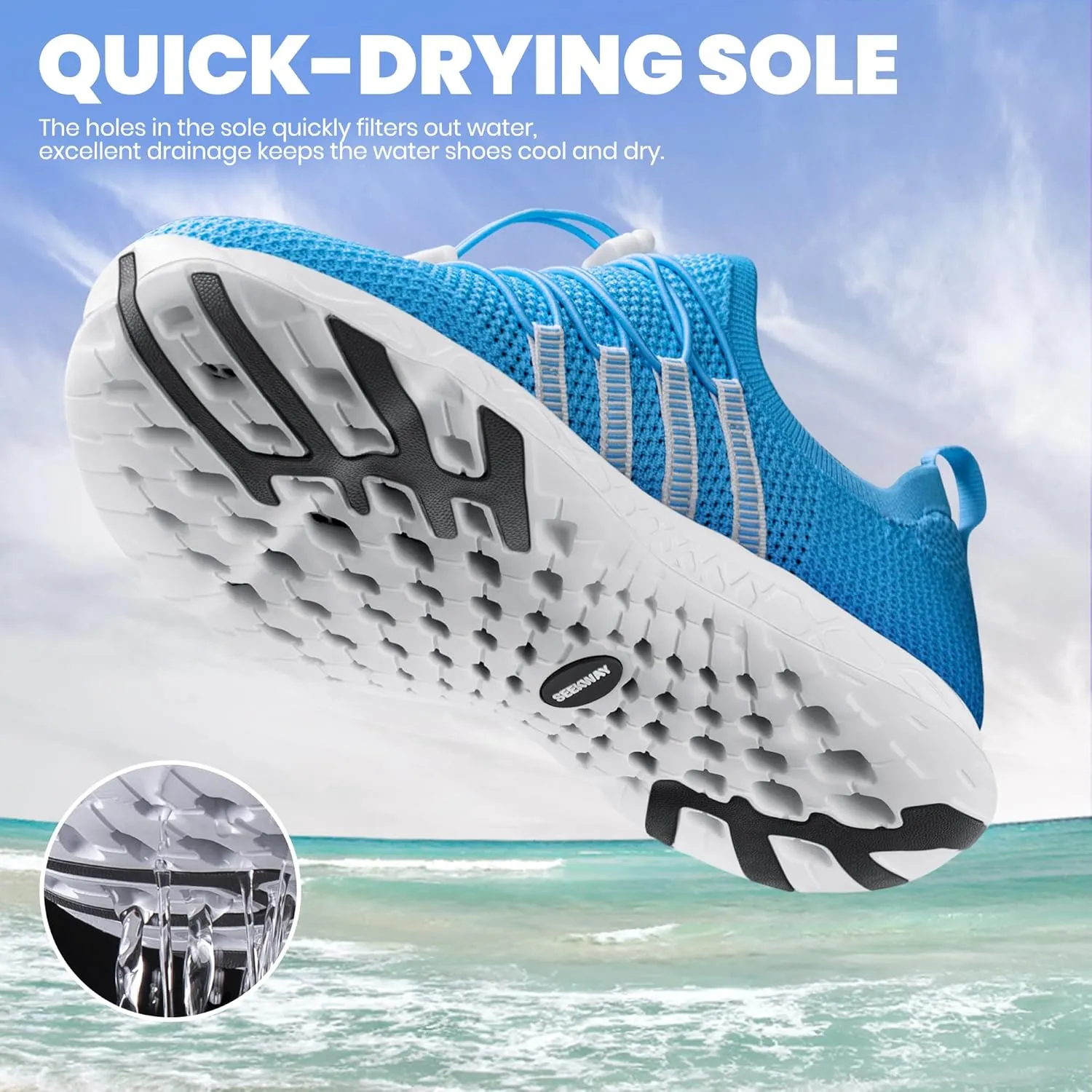 SEEKWAY Mens Womens Water Shoes Quick Dry Aqua Shoes Barefoot for Beach Surf Hiking Pool Water Sports