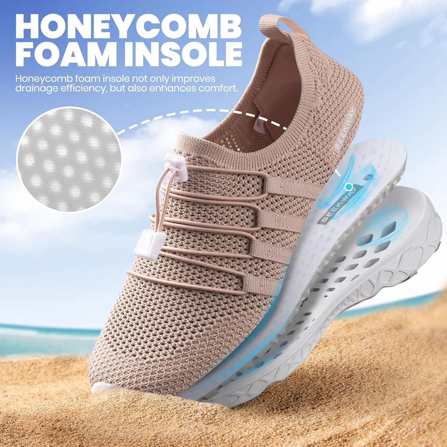 SEEKWAY Mens Womens Water Shoes Quick Dry Aqua Shoes Barefoot for Beach Surf Hiking Pool Water Sports