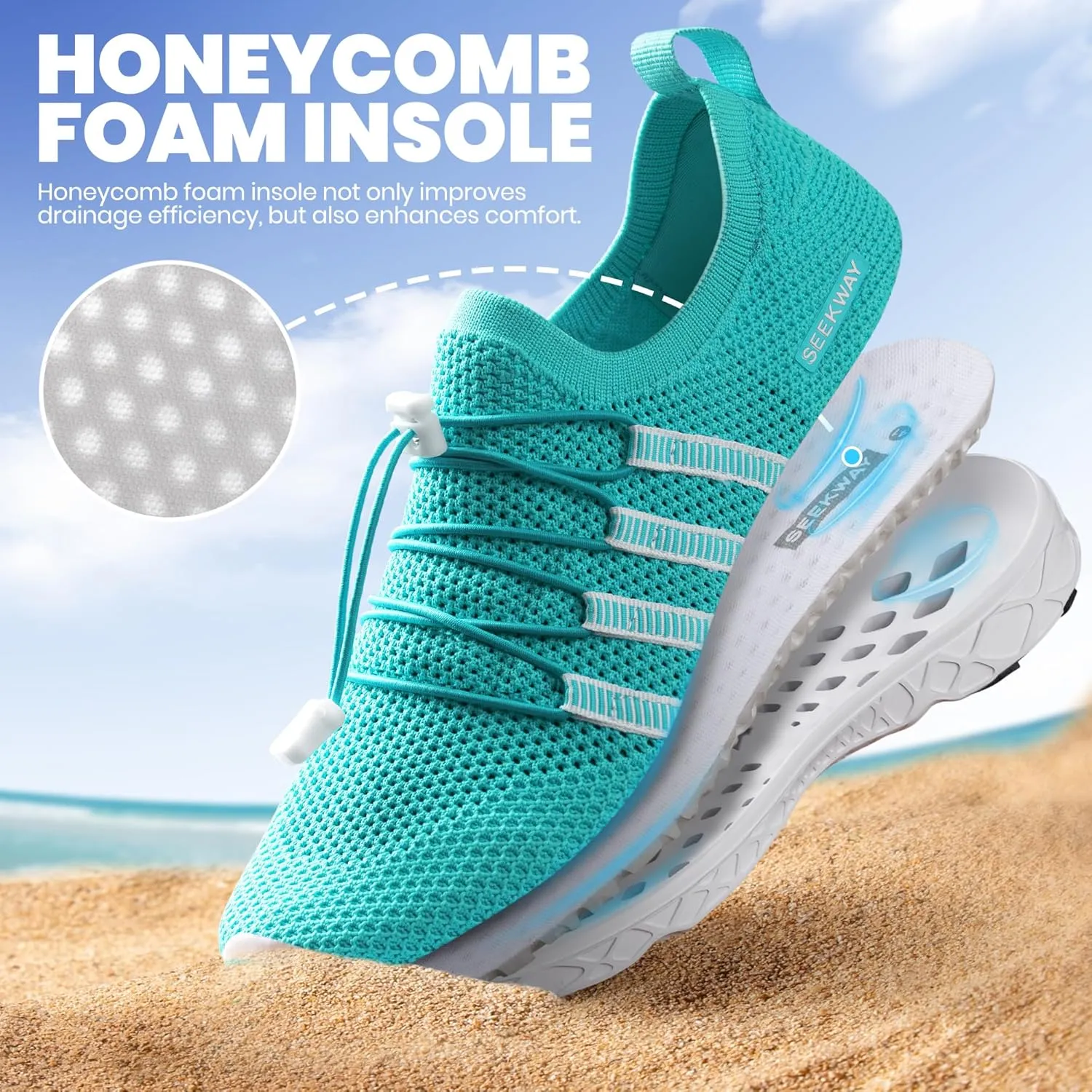 SEEKWAY Mens Womens Water Shoes Quick Dry Aqua Shoes Barefoot for Beach Surf Hiking Pool Water Sports