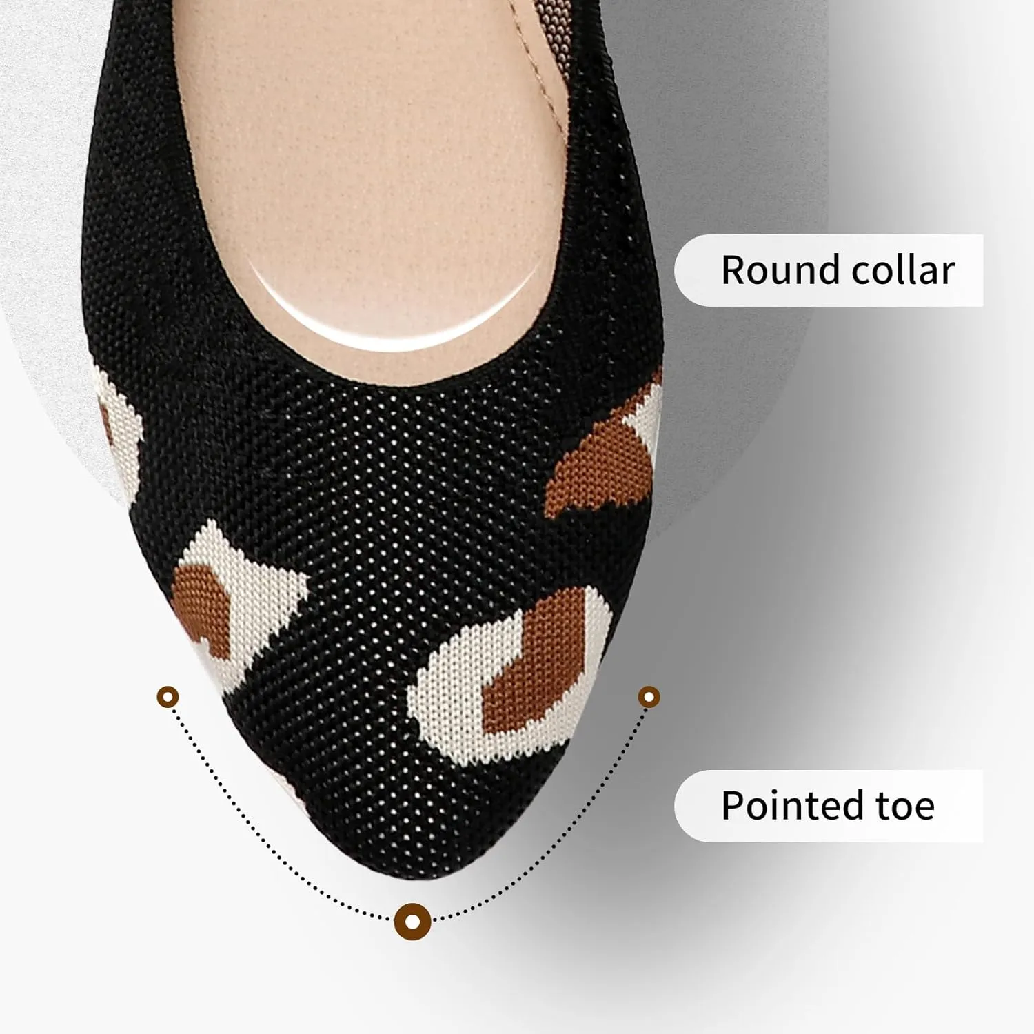 Shupua Women's Flats Shoes Pointed Toe Flats Comfortable Slip on Shoes Flat Dress Shoes Black Ballet Flats for Women