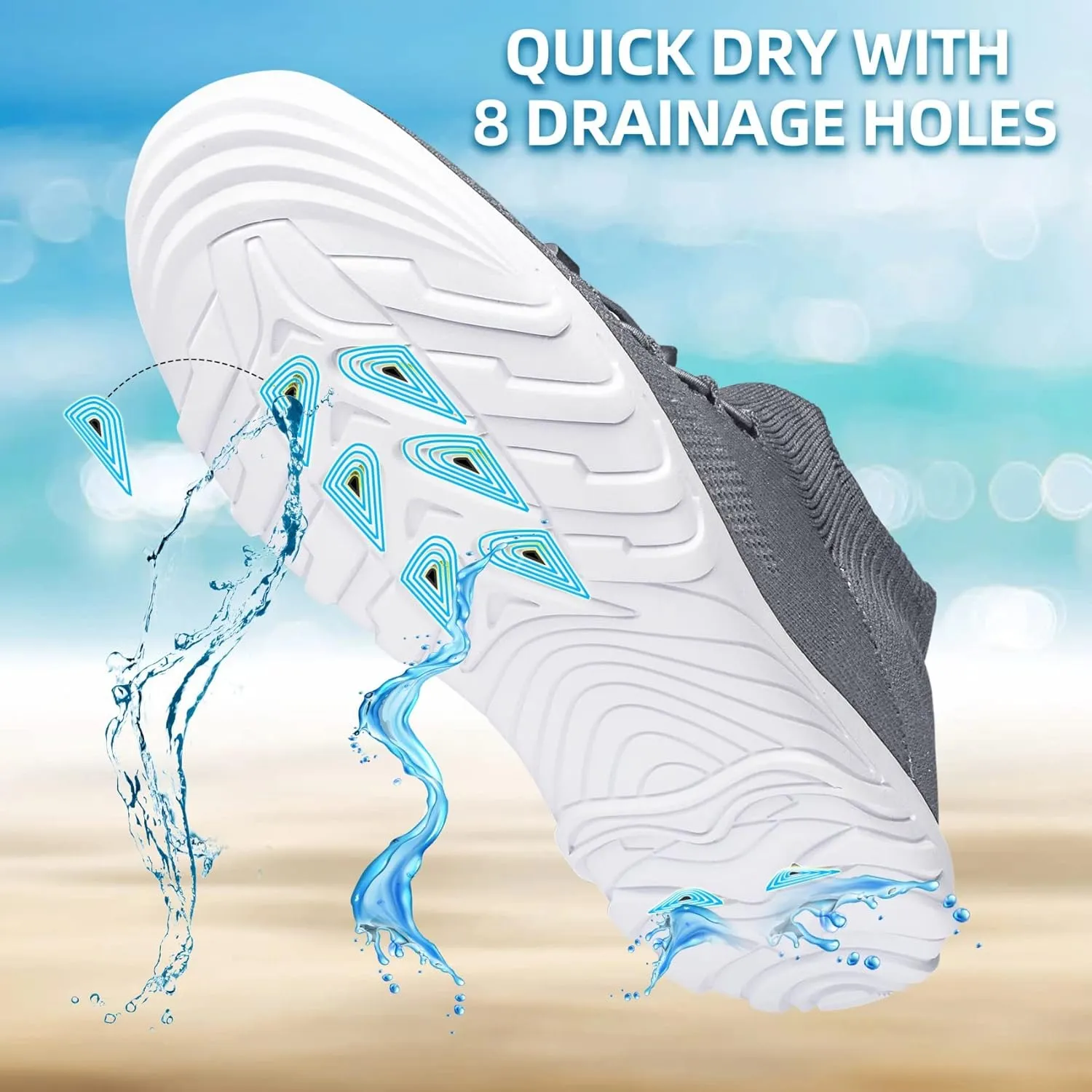 SILLENORTH Mens Womens Water Shoes Quick-Dry Sock Aqua Water Sneakers Slip-on Casual Walking Shoes for Diving Swimming Surfing Yoga Beach Sea Sports