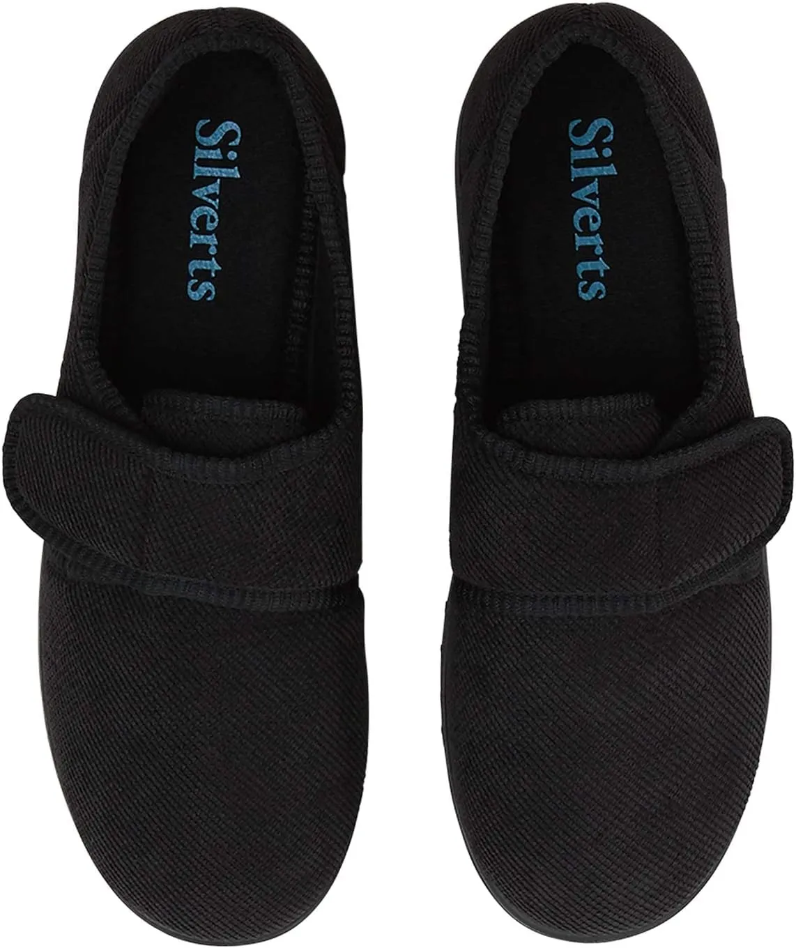 Silvert's Adaptive Clothing & Footwear Men’s Wide & Comfy Easy Closure Slippers for Seniors
