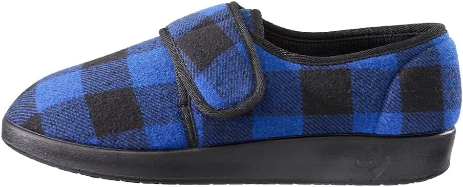 Silvert's Adaptive Clothing & Footwear Men’s Wide & Comfy Easy Closure Slippers for Seniors