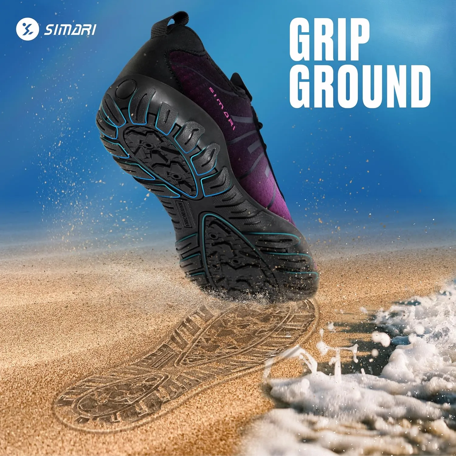 SIMARI Water Shoes for Women Men - Barefoot Quick-Dry Aqua Socks | Lightweight Swim Shoes for Surfing, Swimming, Beach Sports, Kayaking, Diving | Non-Slip Design
