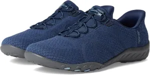 Skechers Modern Comfort Women's Women's Breathe Easy-Knitty Waves Hands Free Slip-Ins Sneaker, Navy, 8