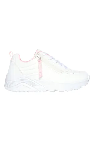 Sneakers Bianche Con Air-Cooled Memory Foam Skechers Street Uno Lite Easy Zip