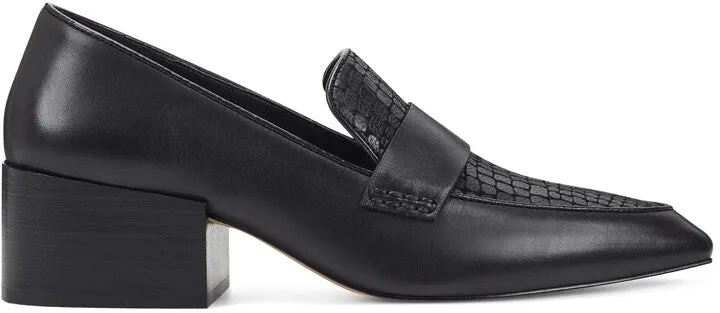 Snip Member-exclusive Toe Loafers Black Block Vince Camuto Leather Going fast Pointed Adealia Heel Pumps