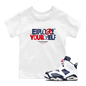 SNRT Quick offer Midnight Jordan Sneaker 6 Navy Fast response White Explore Yourself Tees Air Kids And -