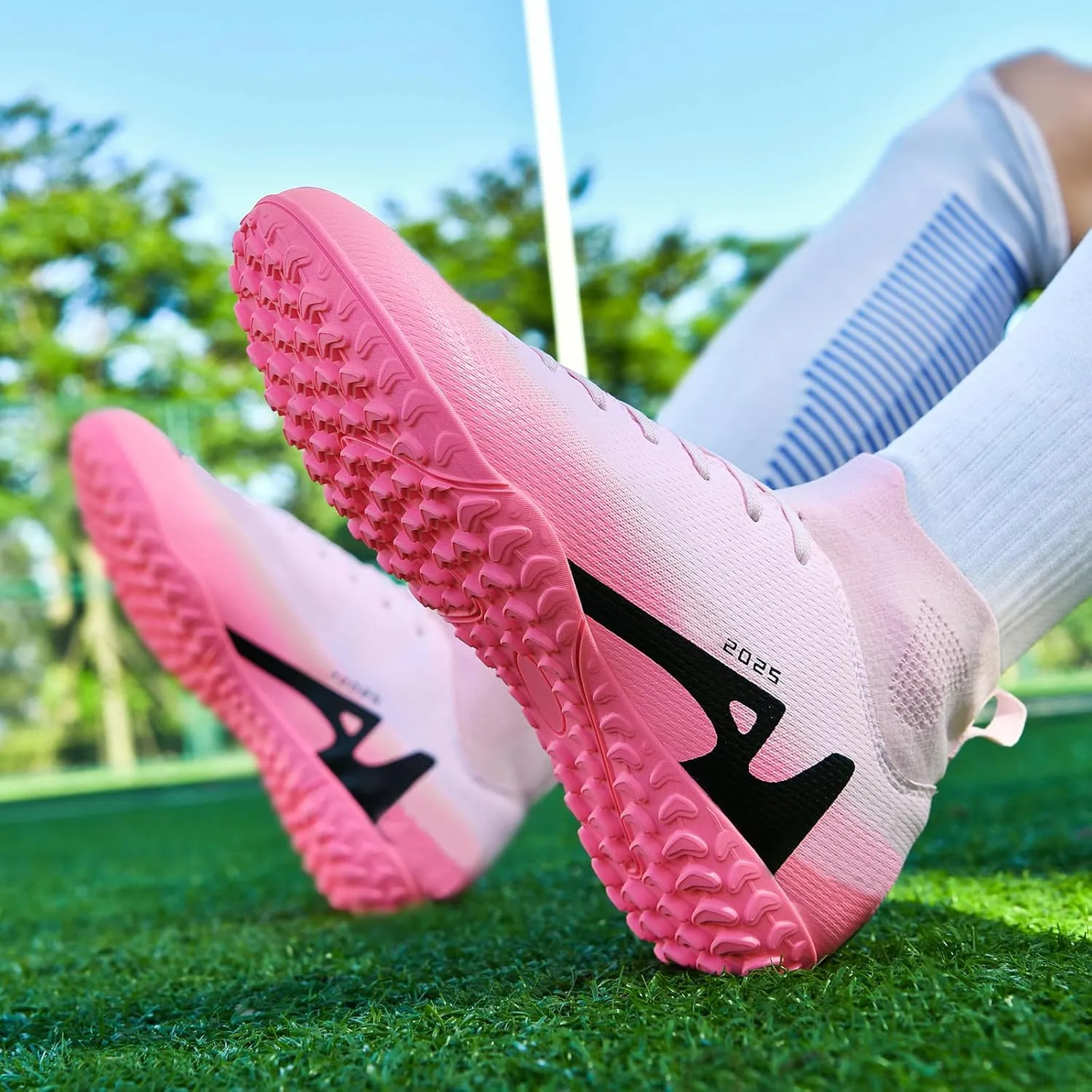 Soccer Cleats for Mens Womens Indoor Soccer Shoes Unisex Baseball Turf Shoes Youth Rugby Shoes Adult AG FG TF Football Boots Wide Training Sneaker