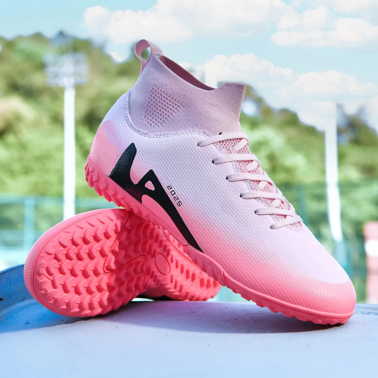 Soccer Cleats for Mens Womens Indoor Soccer Shoes Unisex Baseball Turf Shoes Youth Rugby Shoes Adult AG FG TF Football Boots Wide Training Sneaker