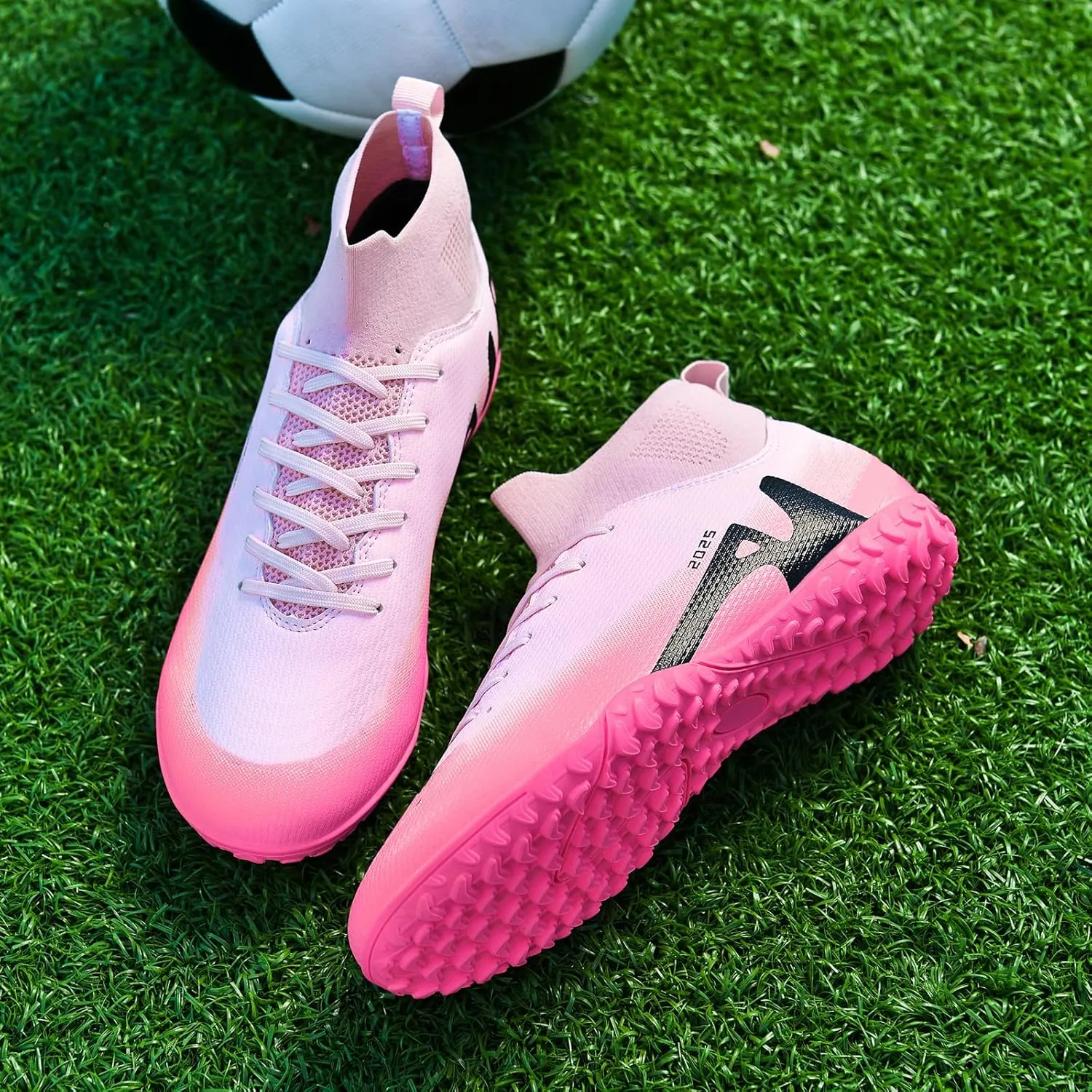 Soccer Cleats for Mens Womens Indoor Soccer Shoes Unisex Baseball Turf Shoes Youth Rugby Shoes Adult AG FG TF Football Boots Wide Training Sneaker