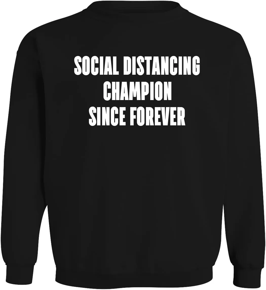 Social distancing Champion Since Forever. - Men's Soft & Comfortable Long Sleeve T-Shirt CP05 Black