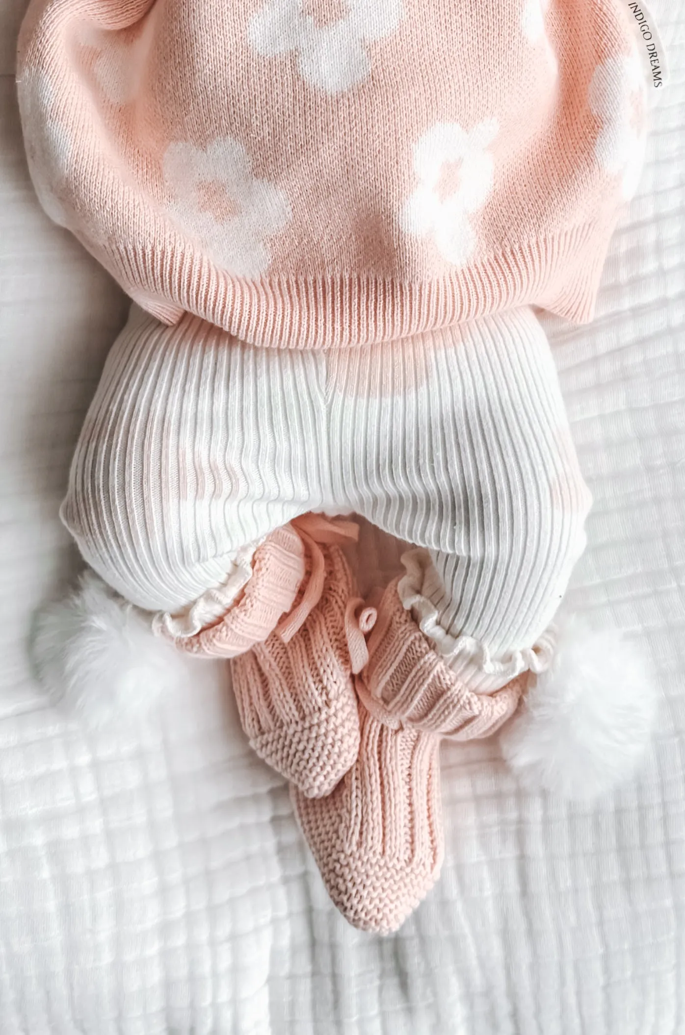 Soft Pink Pom Booties