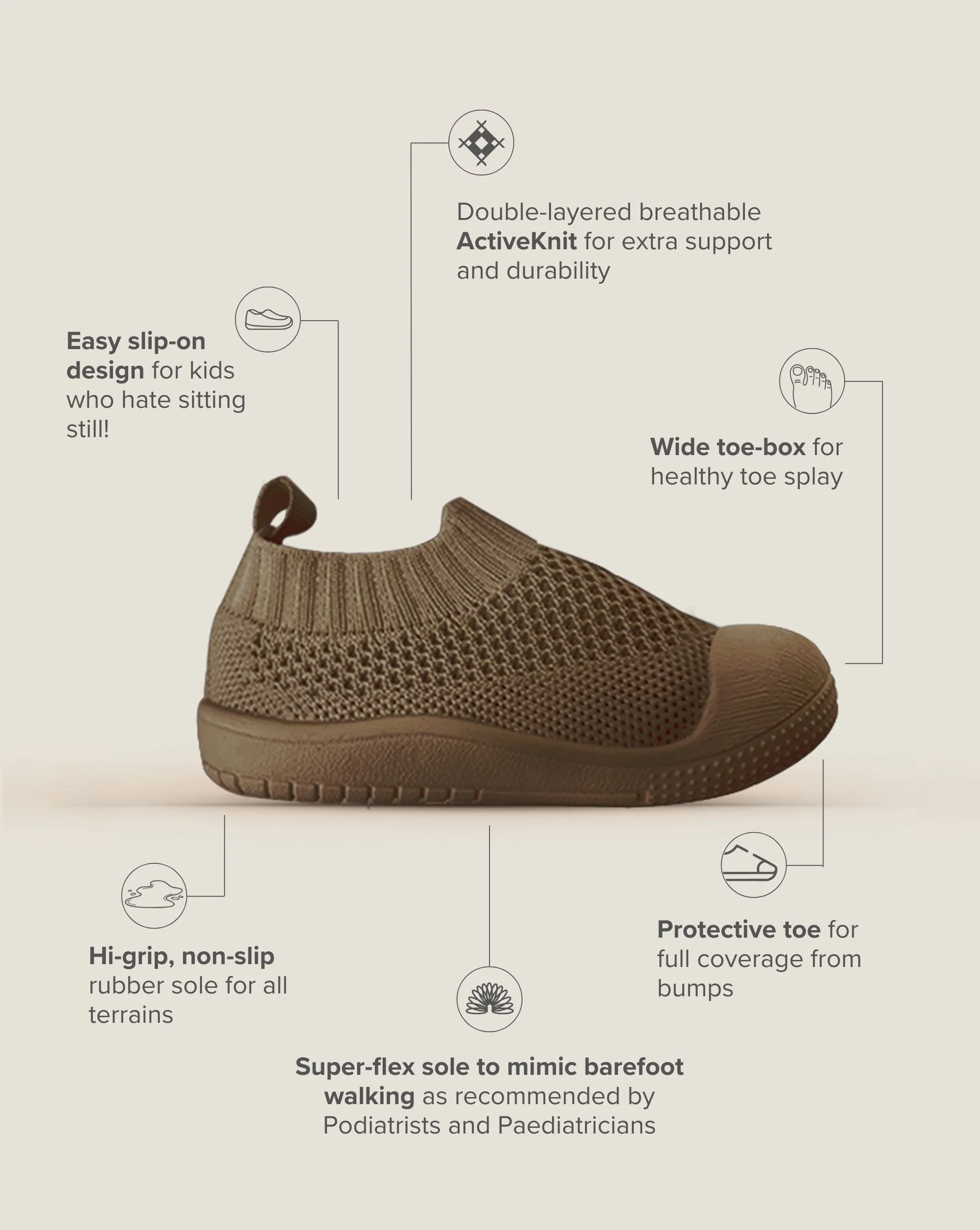 SOHLS Slip-on Toddler Shoe – Earthstone Brown