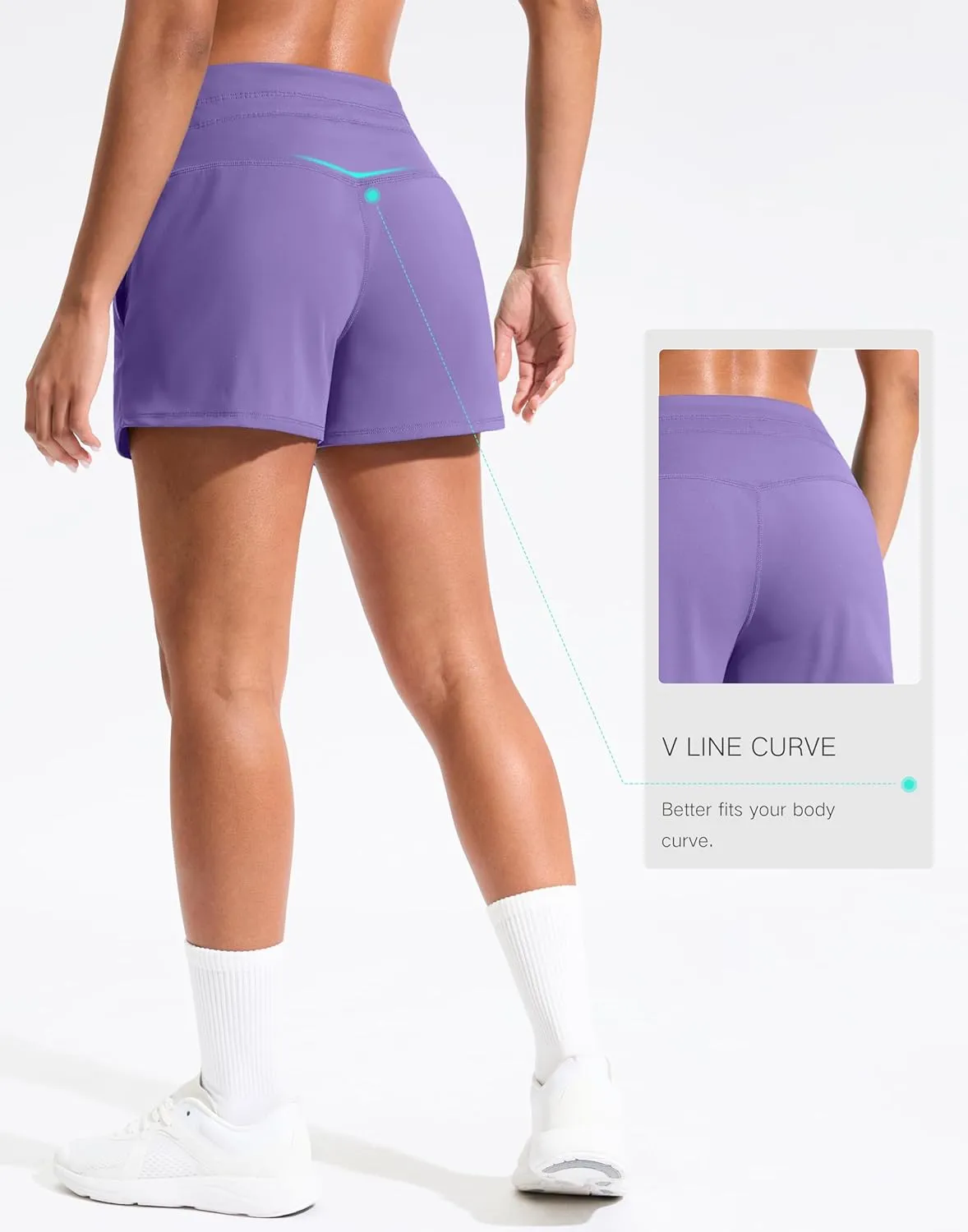 Soothfeel Women's Athletic Running Shorts with Pockets 3.5" Quick Dry High Waisted Workout Active Gym Shorts for Women