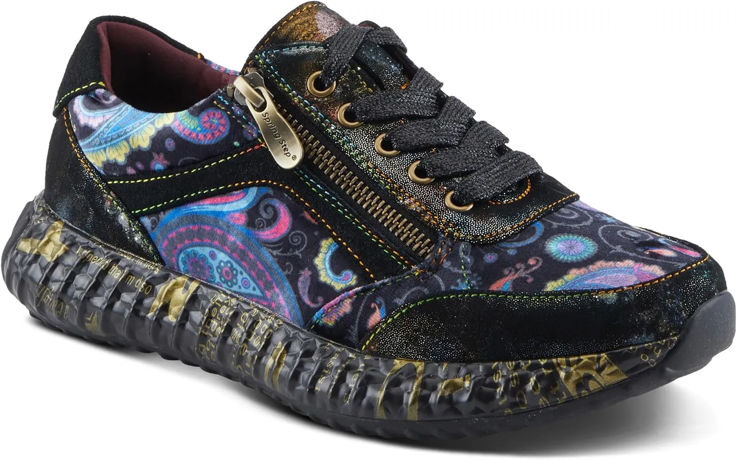 Spring Step L'Artiste Javana Women's Lace-Up Sneaker - Mixed Materials, Lace Accents, Comfortable & Fashionable