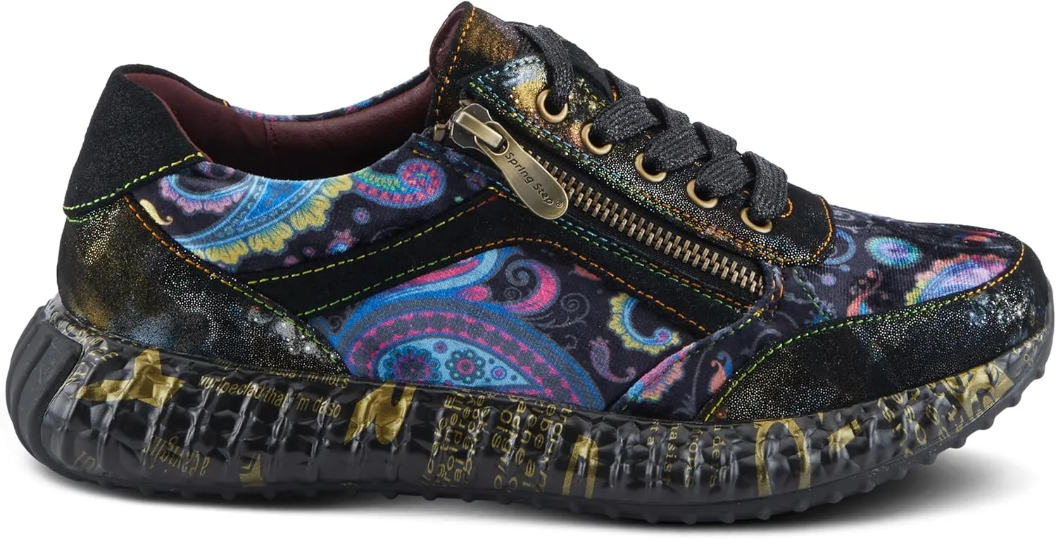Spring Step L'Artiste Javana Women's Lace-Up Sneaker - Mixed Materials, Lace Accents, Comfortable & Fashionable