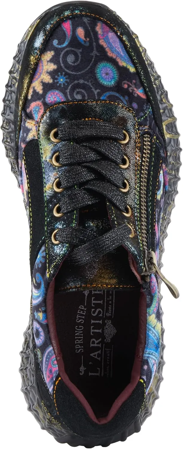 Spring Step L'Artiste Javana Women's Lace-Up Sneaker - Mixed Materials, Lace Accents, Comfortable & Fashionable