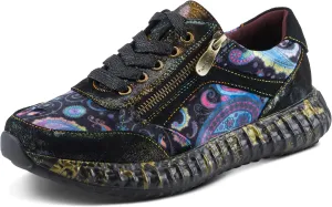 Spring Step L'Artiste Javana Women's Lace-Up Sneaker - Mixed Materials, Lace Accents, Comfortable & Fashionable