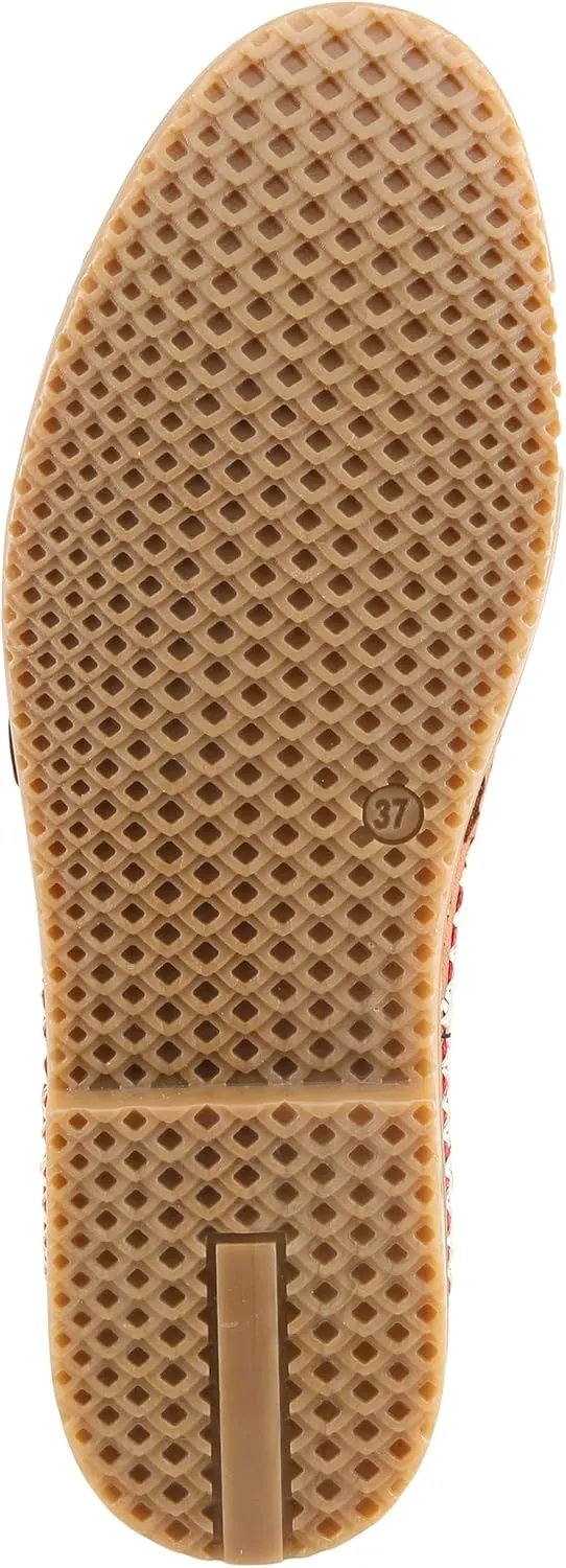 Spring Step Women's Ingrid Slip-On Premium Leather Loafers - Laser Cutout Design, Elastic Goring, Lightweight Flat Sole