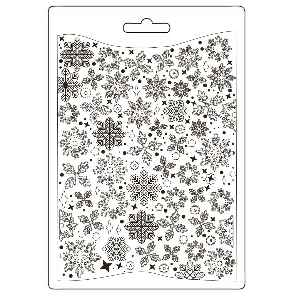 Stamperia  - Soft Mould A5 -  Create Happiness Dewdrops snowflakes