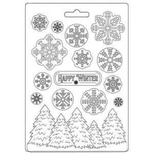 Stamperia -  Texture Impression - Soft Mould A5 -  Happy Winter*