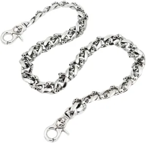 Strong Skull Flat Soft curved Leash wallet chain Biker Punk Key chain