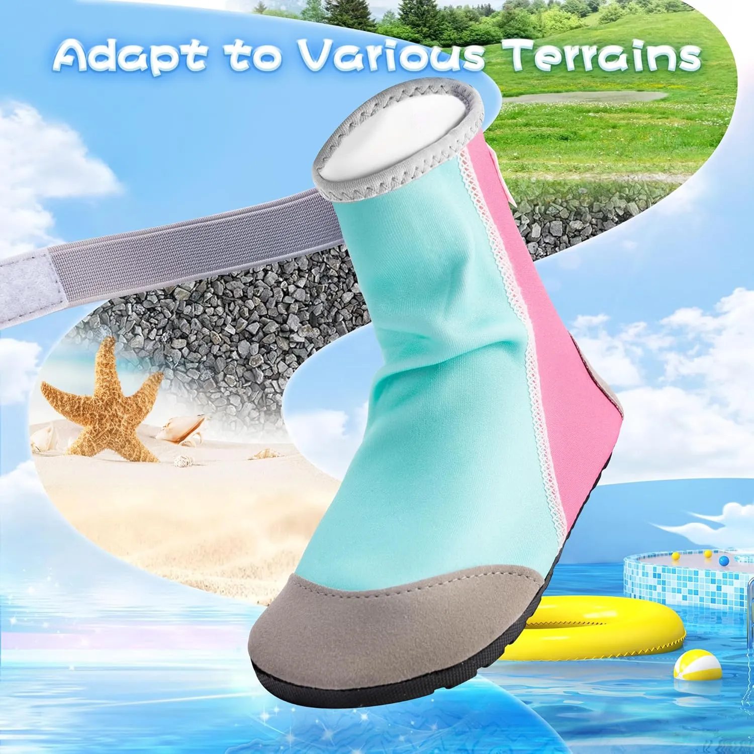 SULIFEEL Kids Water Shoes Girls and Boys Non-Slip Quick Dry Beach Swim Barefoot Toddler Indoor Sports Socks