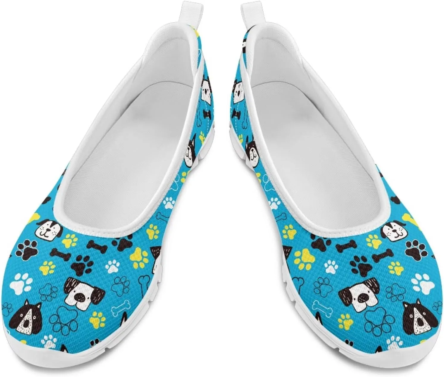 SYtrade Loafers for Women Breathable Slip On Walking Shoes White Sole