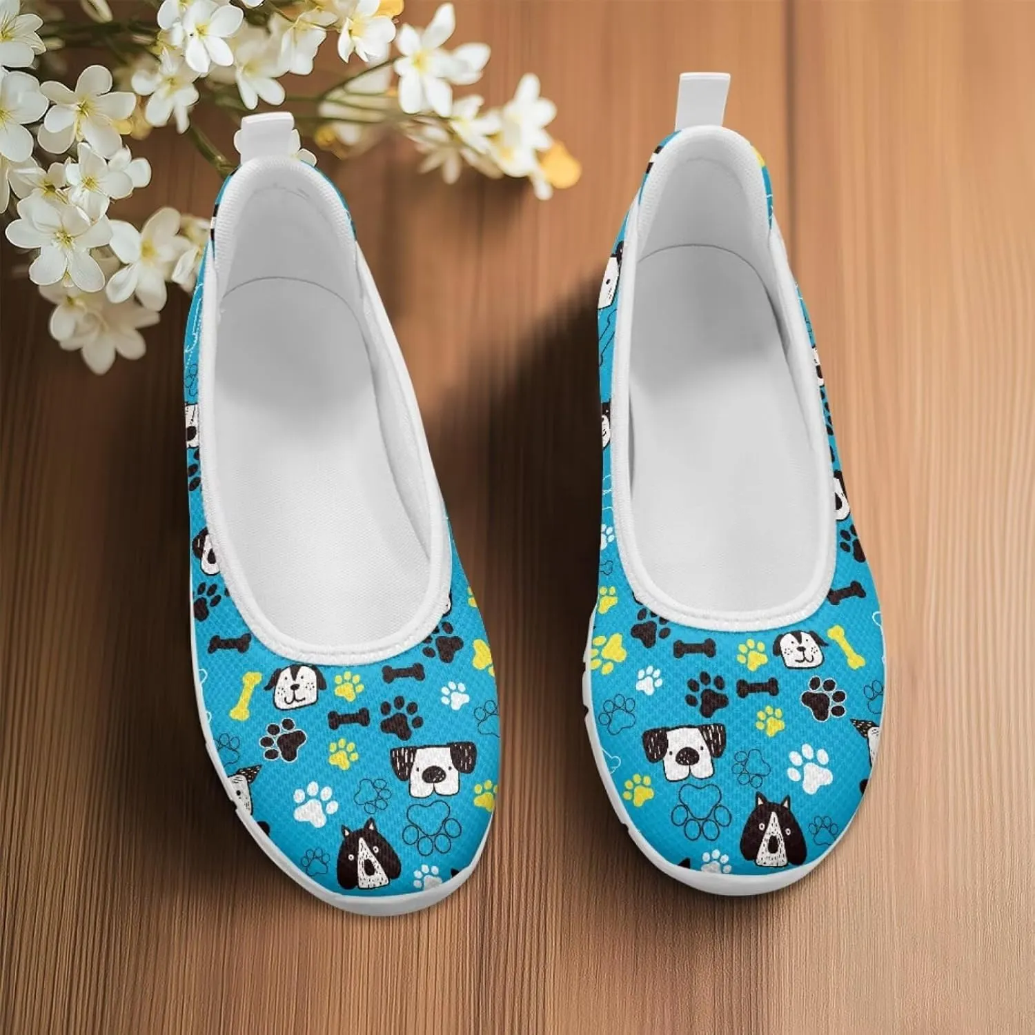 SYtrade Loafers for Women Breathable Slip On Walking Shoes White Sole
