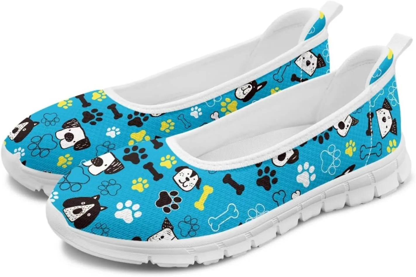 SYtrade Loafers for Women Breathable Slip On Walking Shoes White Sole