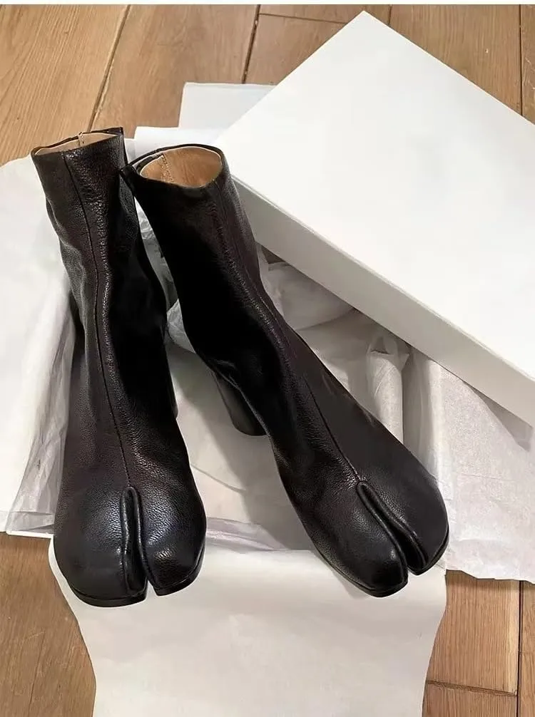 Tabi Shoes Heel Boots Split Toe Slip On Women Non Slip Breathable Booties Cute Emo Y2K Grunge Kawaii Fashion Trendy Elegant Dressy Streetwear Parties Spring Summer Fall Outdoors Rave