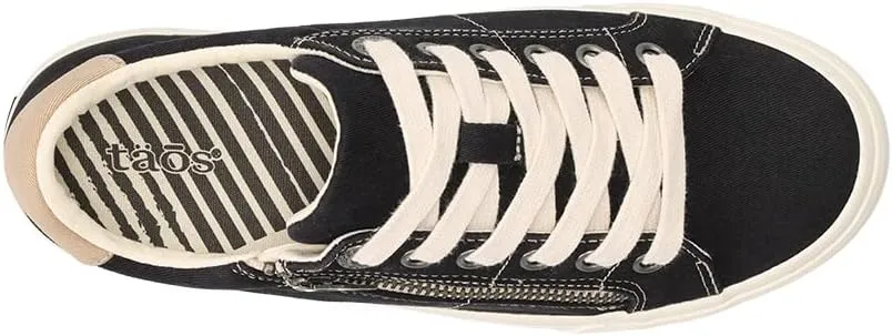 Taos Z Soul Women's Sneaker - Stylish Platform Sneaker with Removable Footbed, Arch Support, Premium Cushioning, Lace-Up Adjustability, and Easy Access Zipper