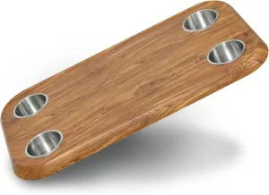 Teak Luxury Pontoon Boat Tabletop - Mount Any Table Post Bracket to the Underside of the Top - No-Wobble Pontoon Table Flush Mount Design - Universal Mounting Plate Included – Available in 6 Colors